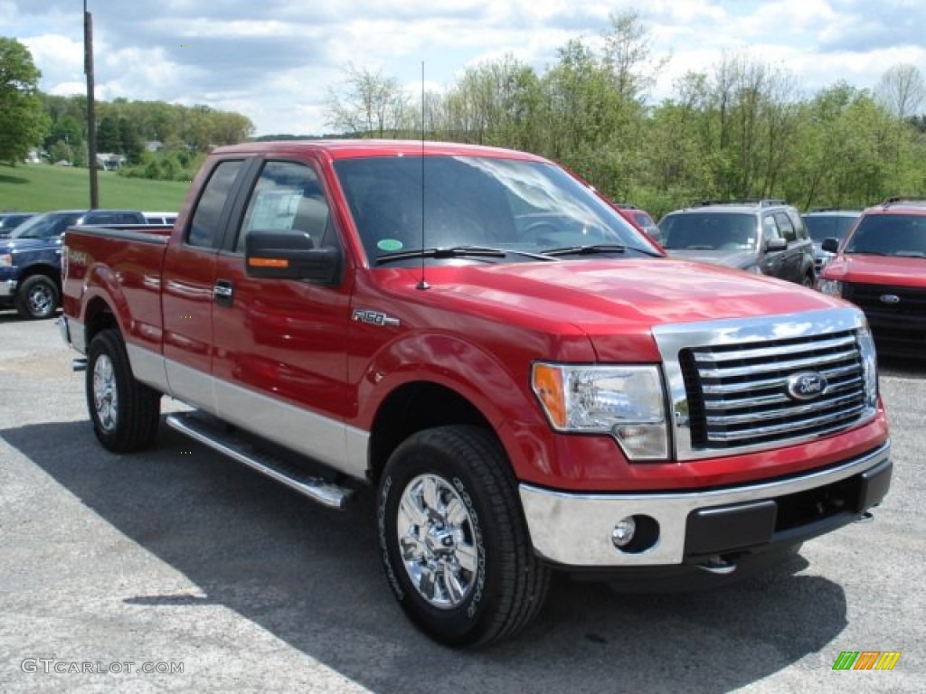Red Candy Metallic 2012 Ford F150 XLT SuperCab 4x4 Exterior Photo #65008740
