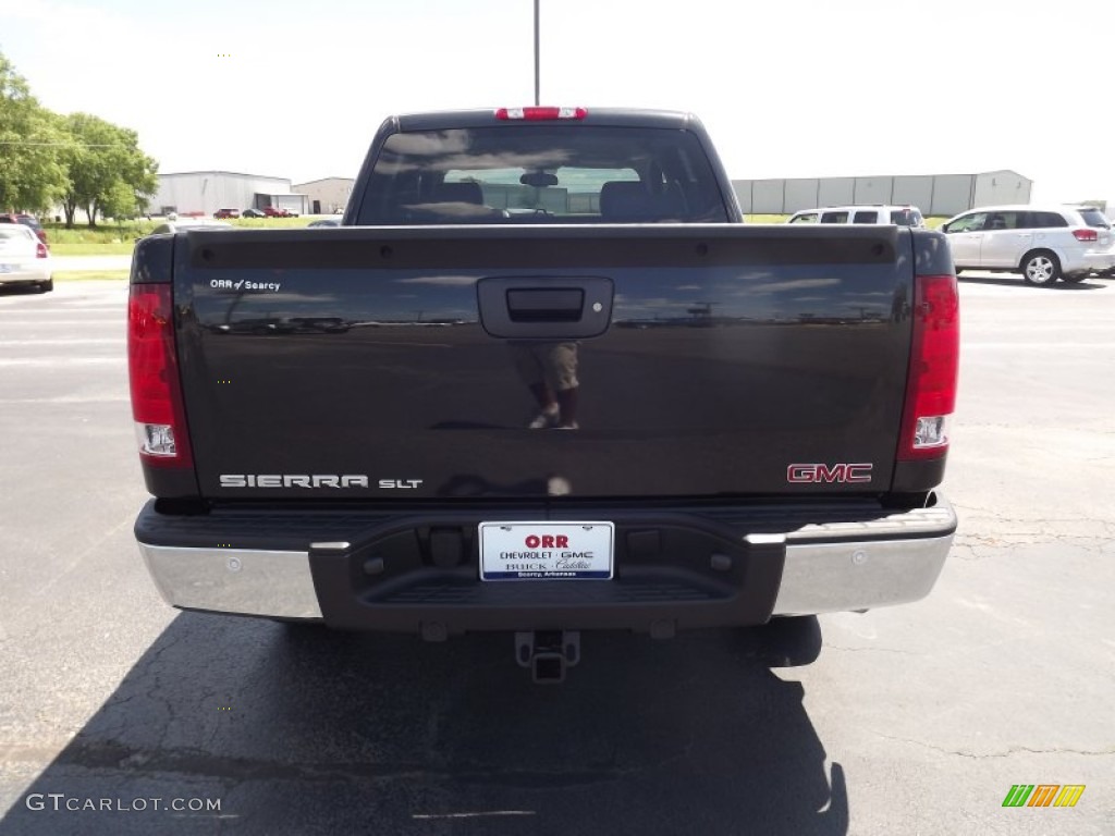 2012 Sierra 1500 SLT Crew Cab 4x4 - Carbon Black Metallic / Very Dark Cashmere/Light Cashmere photo #6