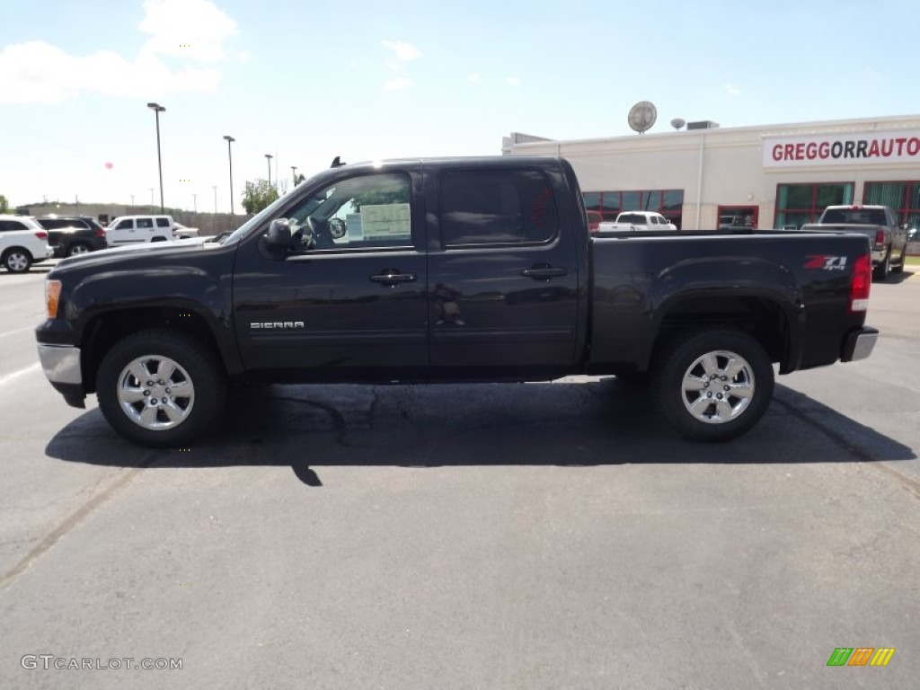 2012 Sierra 1500 SLT Crew Cab 4x4 - Carbon Black Metallic / Very Dark Cashmere/Light Cashmere photo #8