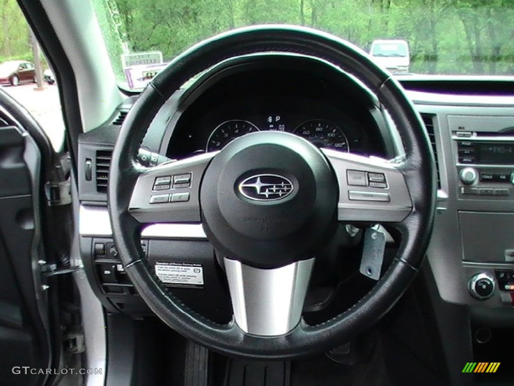 2010 Subaru Outback 2.5i Premium Wagon Off Black Steering Wheel Photo #65010705