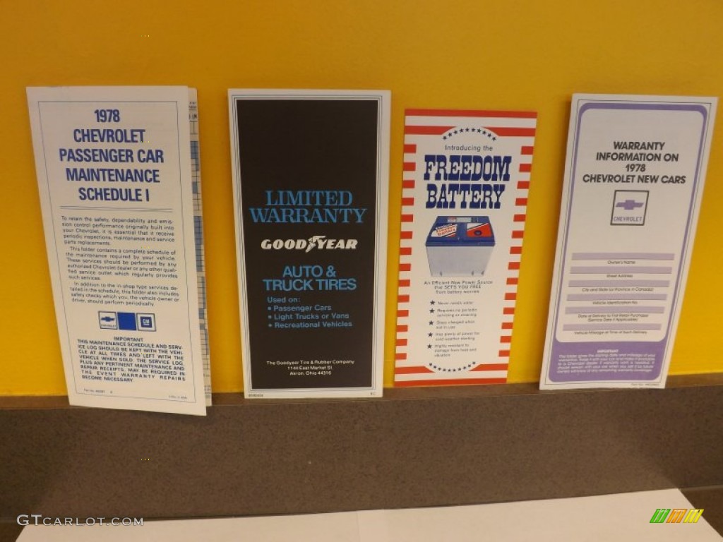 1978 Chevrolet Corvette Indianapolis 500 Pace Car Books/Manuals Photo #65012442
