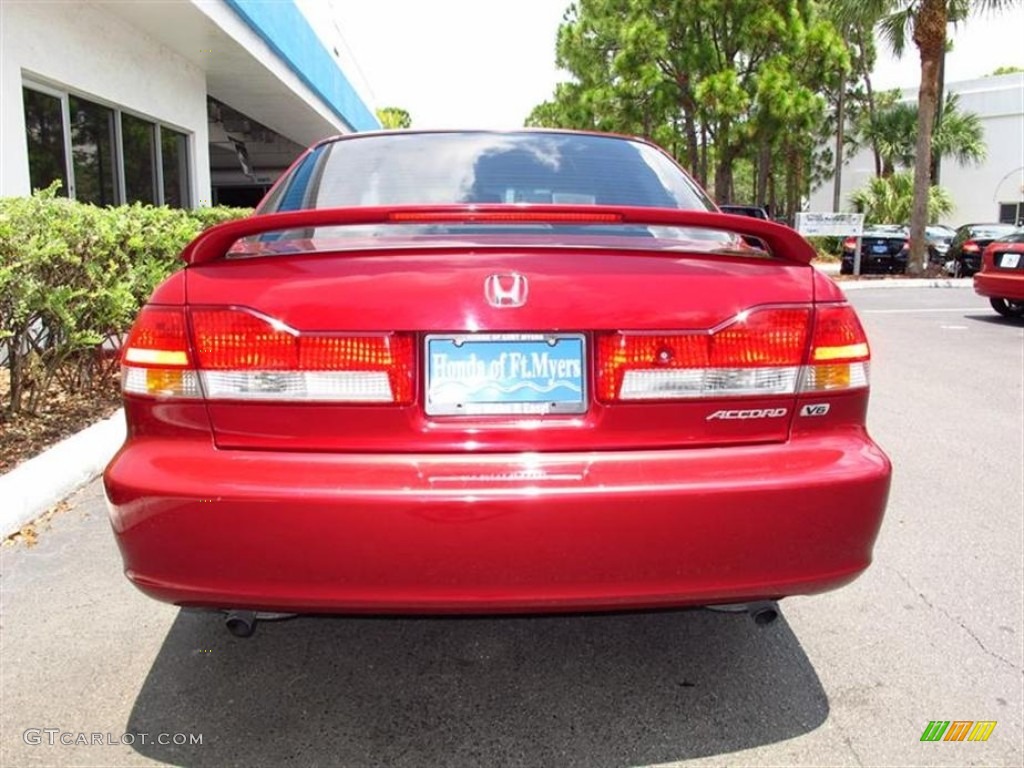 2001 Accord EX V6 Sedan - Firepepper Red Pearl / Ivory photo #4