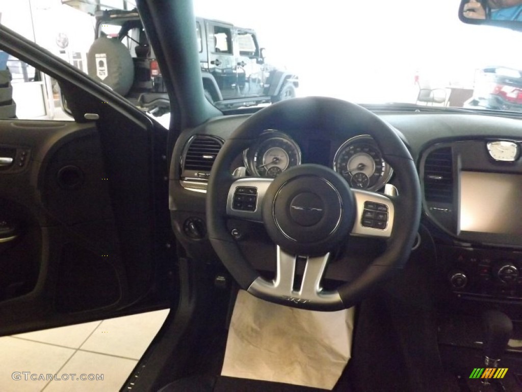 2012 Chrysler 300 SRT8 Black Steering Wheel Photo #65014782