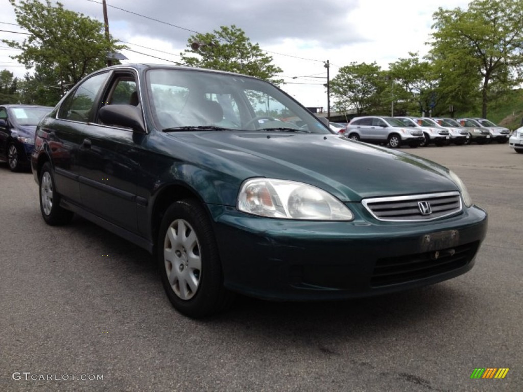 2000 Civic LX Sedan - Clover Green Pearl / Beige photo #7