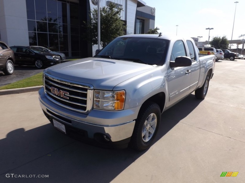 2012 Sierra 1500 SLE Extended Cab 4x4 - Quicksilver Metallic / Ebony photo #1