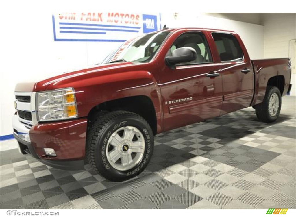 2009 Silverado 1500 LT Z71 Crew Cab 4x4 - Deep Ruby Red Metallic / Light Titanium photo #1