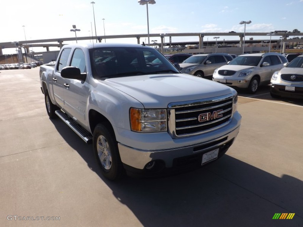 2012 Sierra 1500 SLE Crew Cab 4x4 - Summit White / Ebony photo #7