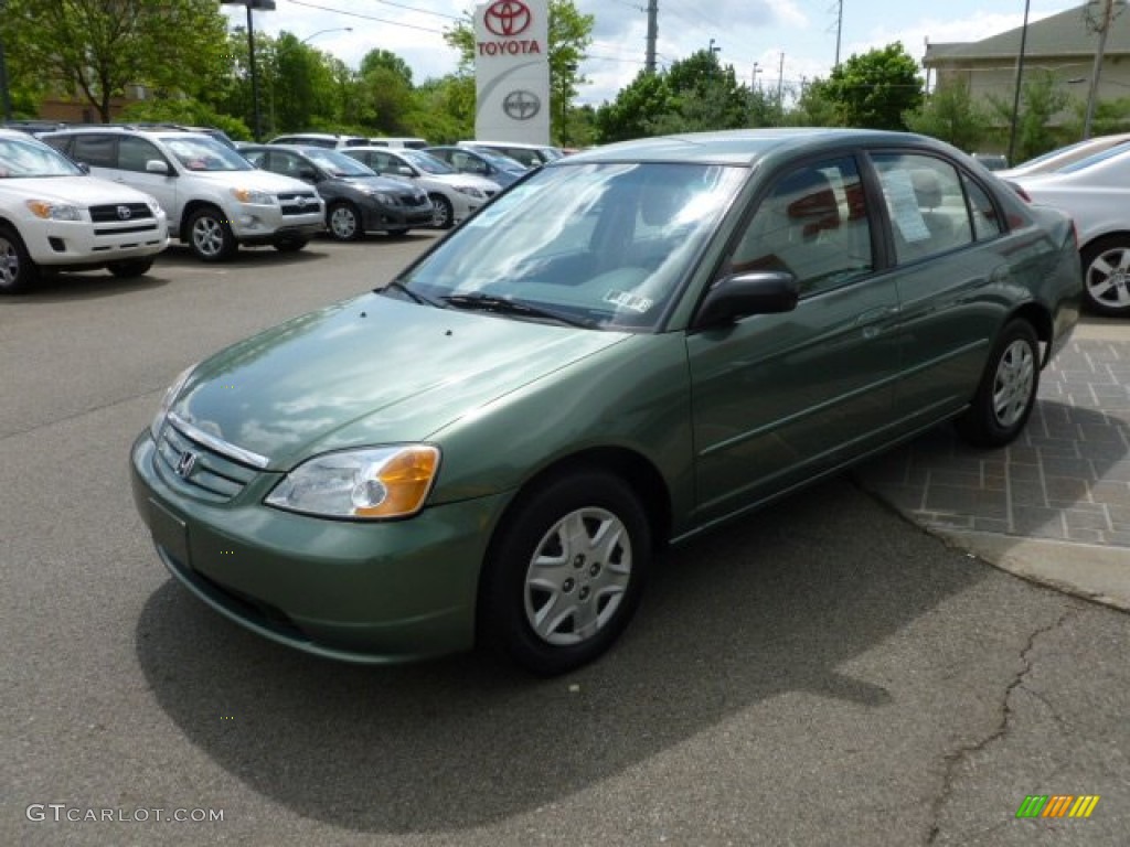 2003 Civic LX Sedan - Galapagos Green / Gray photo #3