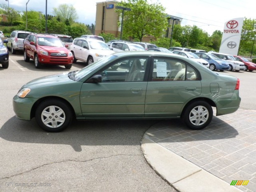 2003 Civic LX Sedan - Galapagos Green / Gray photo #4