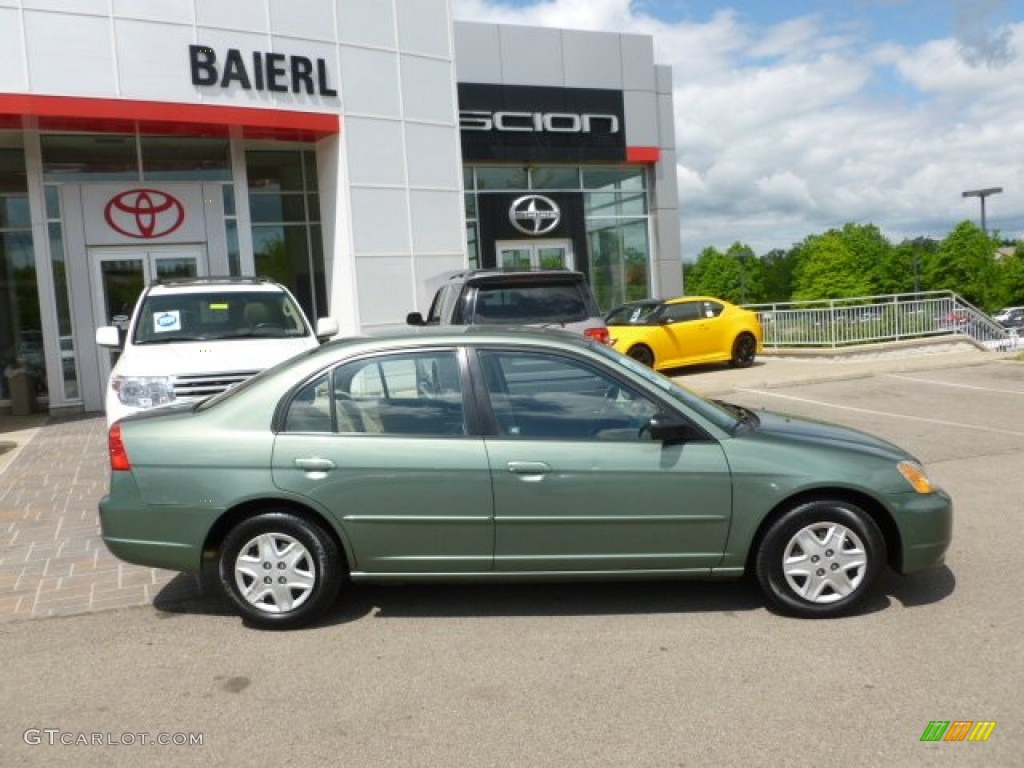 2003 Civic LX Sedan - Galapagos Green / Gray photo #8