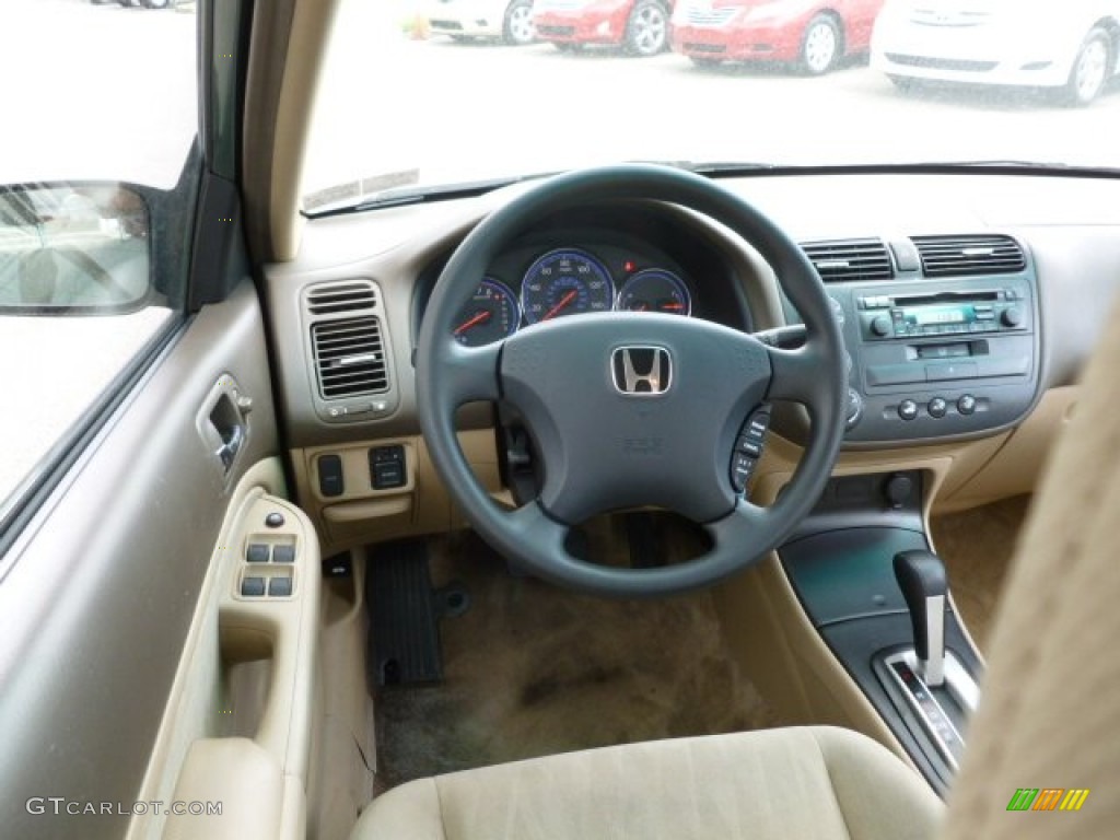 2003 Civic LX Sedan - Galapagos Green / Gray photo #14
