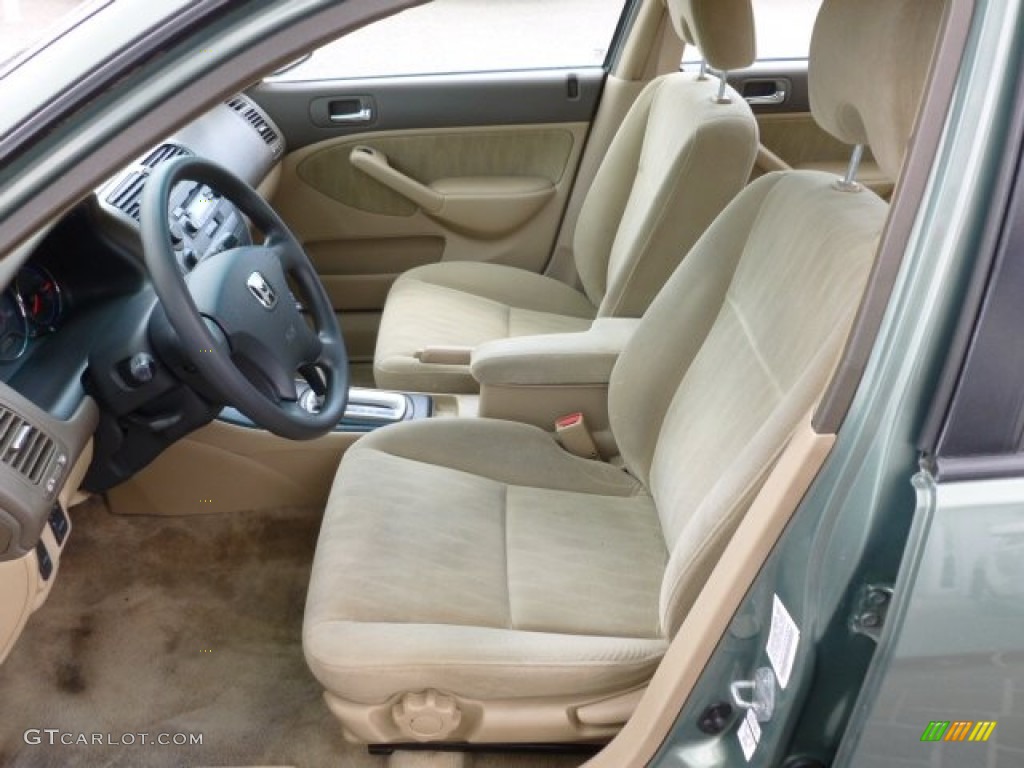 2003 Civic LX Sedan - Galapagos Green / Gray photo #15