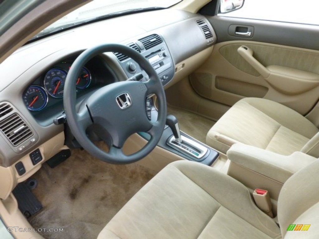 2003 Civic LX Sedan - Galapagos Green / Gray photo #16