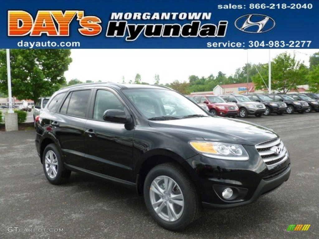 2012 Santa Fe SE V6 AWD - Twilight Black / Cocoa Black photo #1