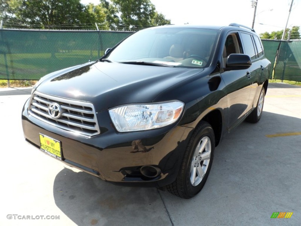2009 Highlander V6 - Black / Sand Beige photo #7