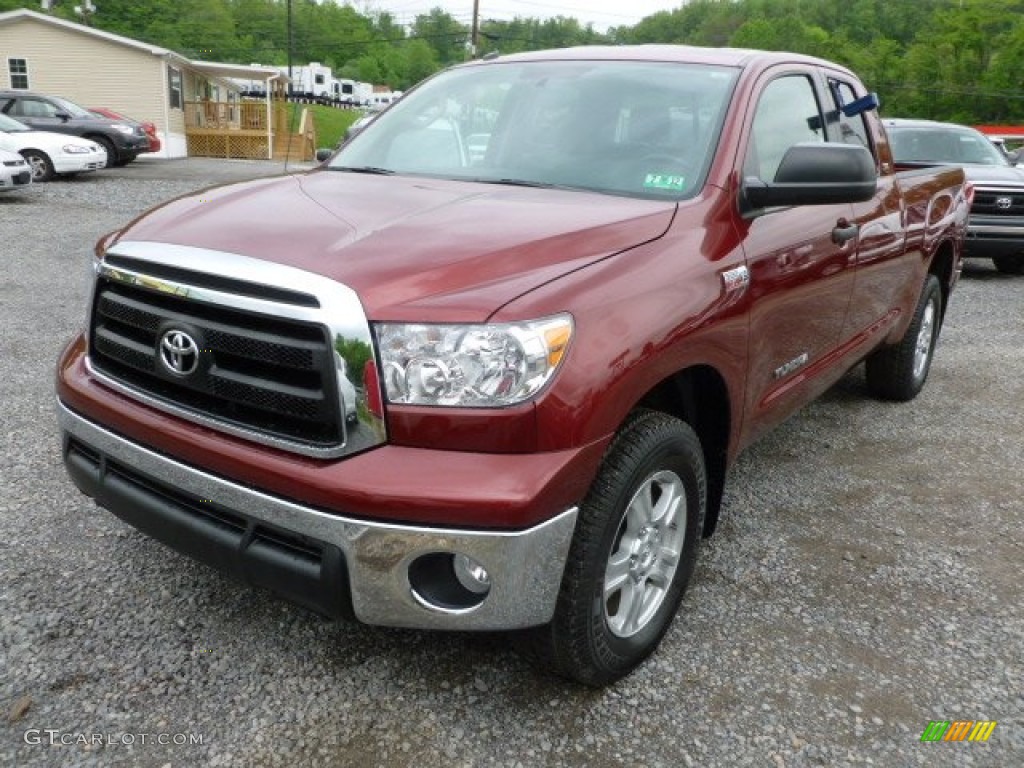 2010 Tundra SR5 Double Cab 4x4 - Salsa Red Pearl / Sand Beige photo #3