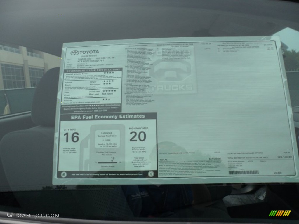 2012 Toyota Tundra TRD Double Cab Window Sticker Photo #65034637