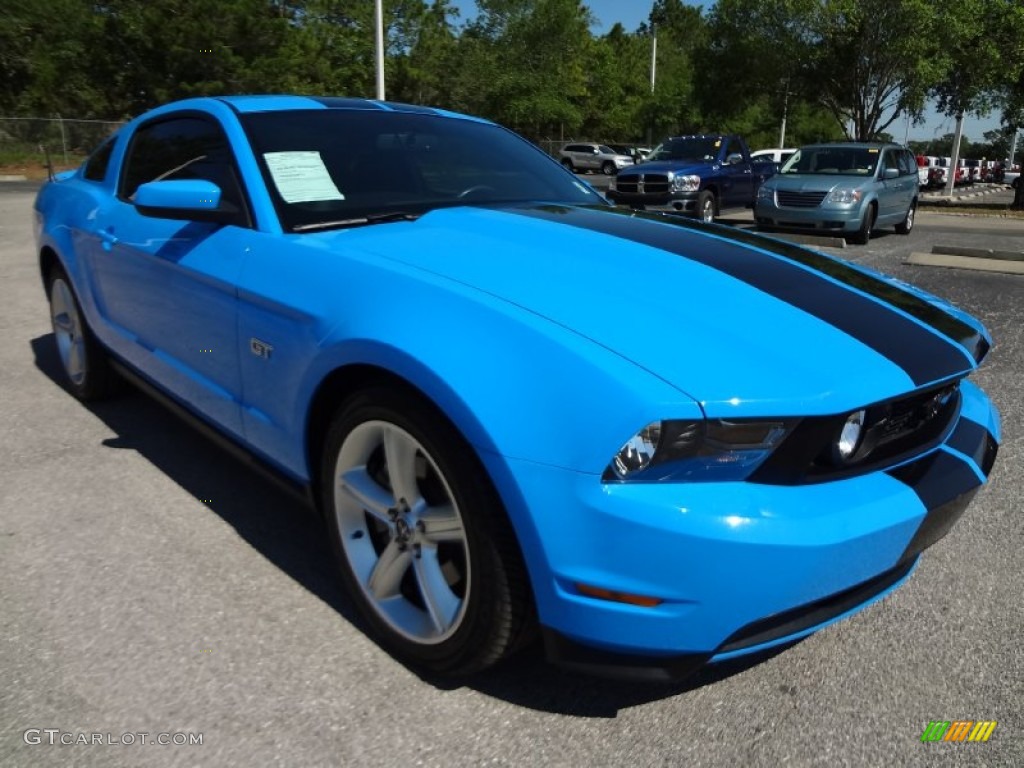 2010 Mustang GT Premium Coupe - Grabber Blue / Charcoal Black photo #10