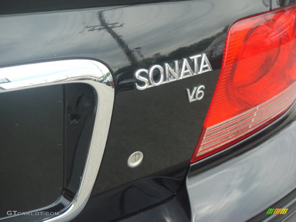 2003 Sonata LX V6 - Ebony Black / Black photo #7
