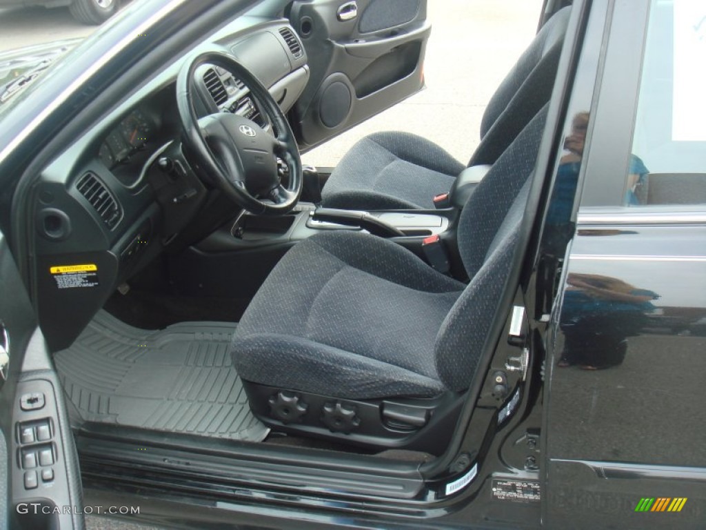 Black Interior 2003 Hyundai Sonata LX V6 Photo #65038340