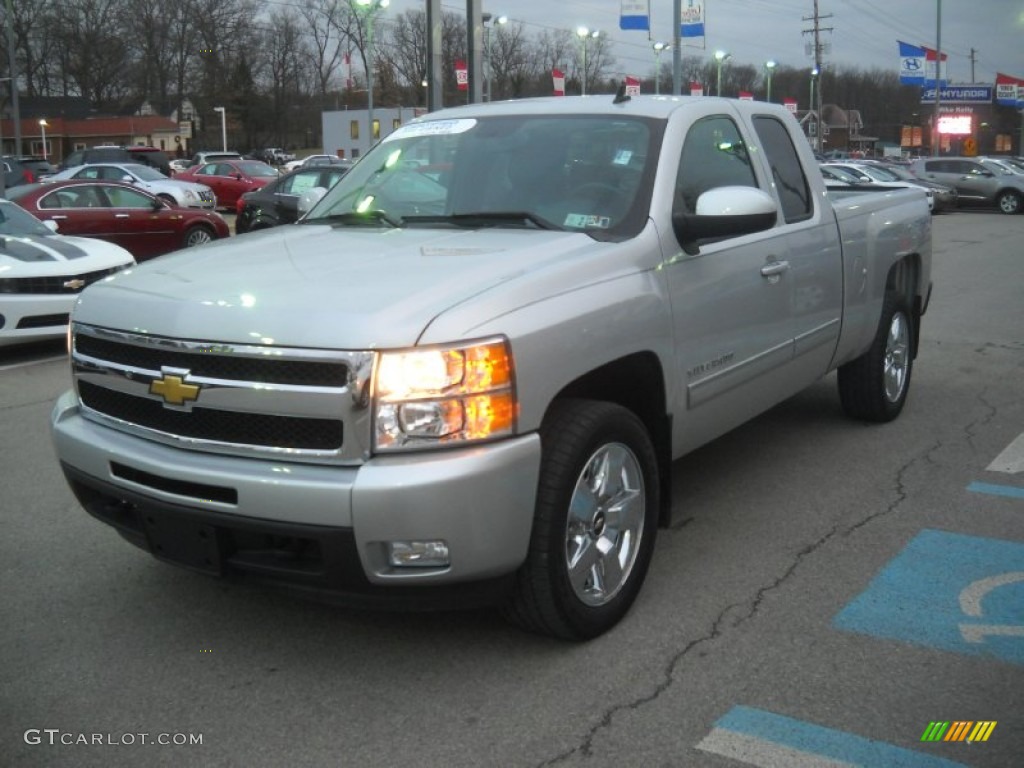 2010 Silverado 1500 LTZ Extended Cab 4x4 - Sheer Silver Metallic / Ebony photo #7