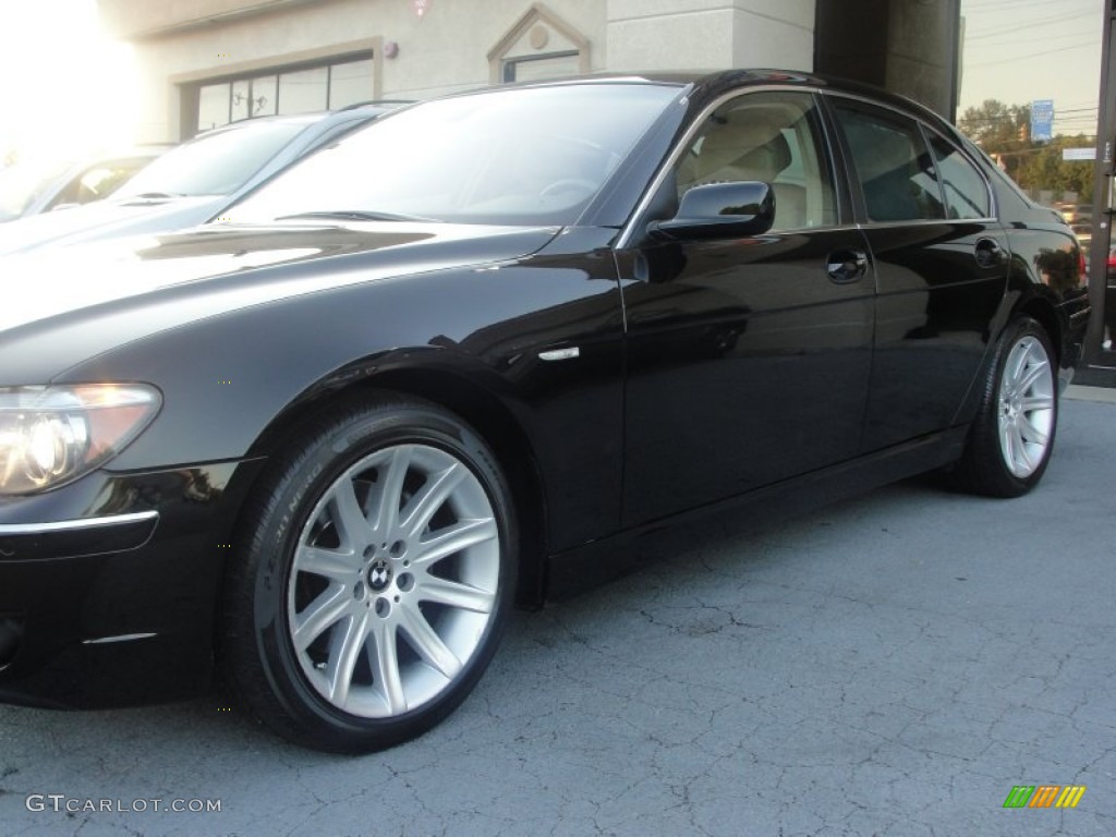 2006 7 Series 750i Sedan - Jet Black / Dark Beige/Beige III photo #9