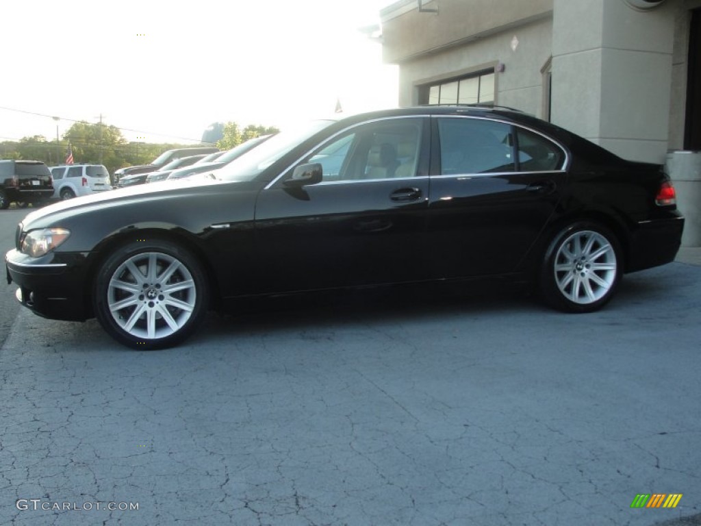 2006 7 Series 750i Sedan - Jet Black / Dark Beige/Beige III photo #13