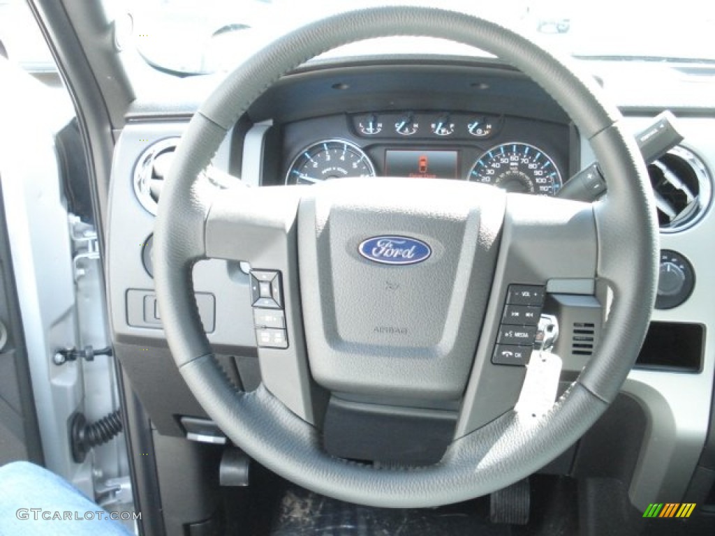 2012 Ford F150 XL Regular Cab 4x4 Steel Gray Steering Wheel Photo #65040143