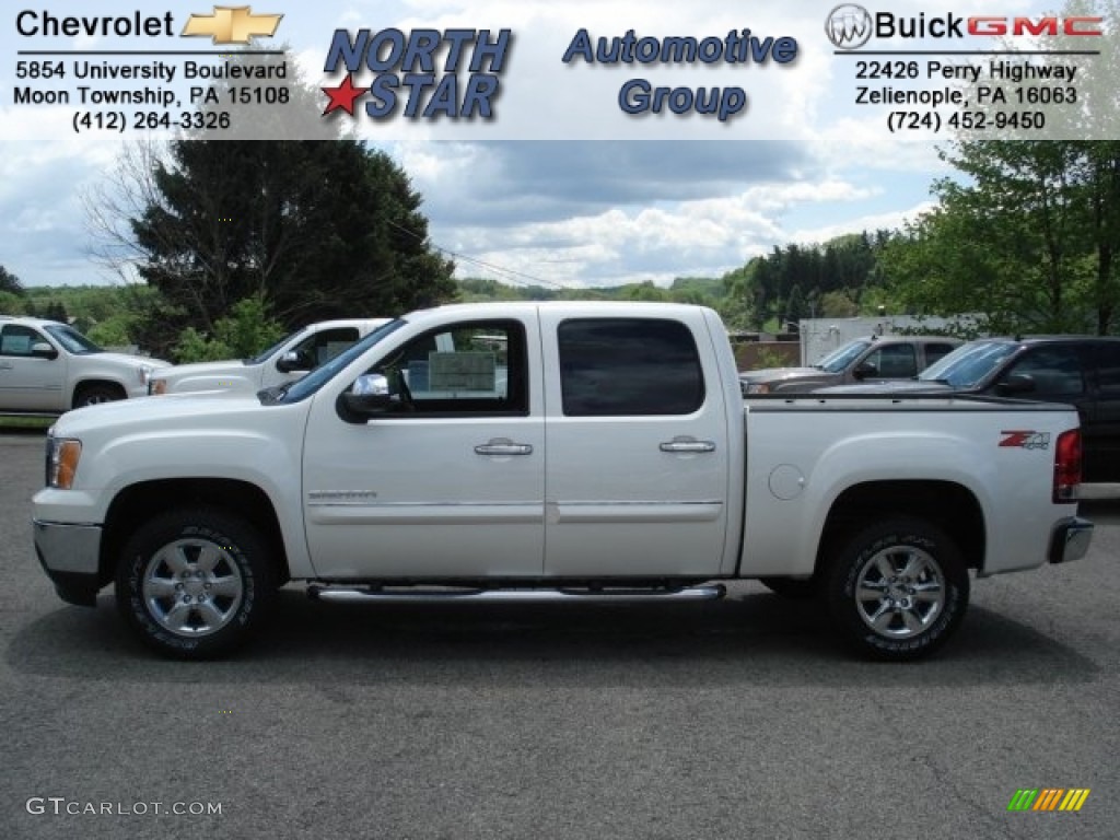 2012 Sierra 1500 SLE Crew Cab 4x4 - White Diamond Tricoat / Ebony photo #1