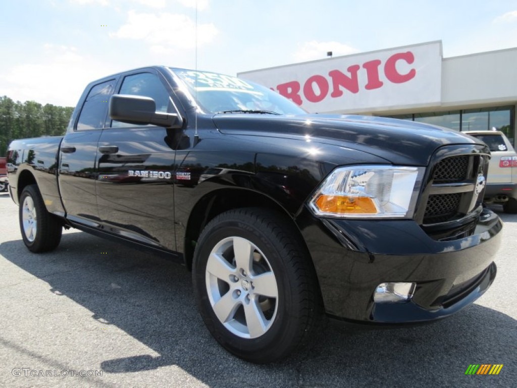 2012 Ram 1500 Express Quad Cab - Black / Dark Slate Gray/Medium Graystone photo #1