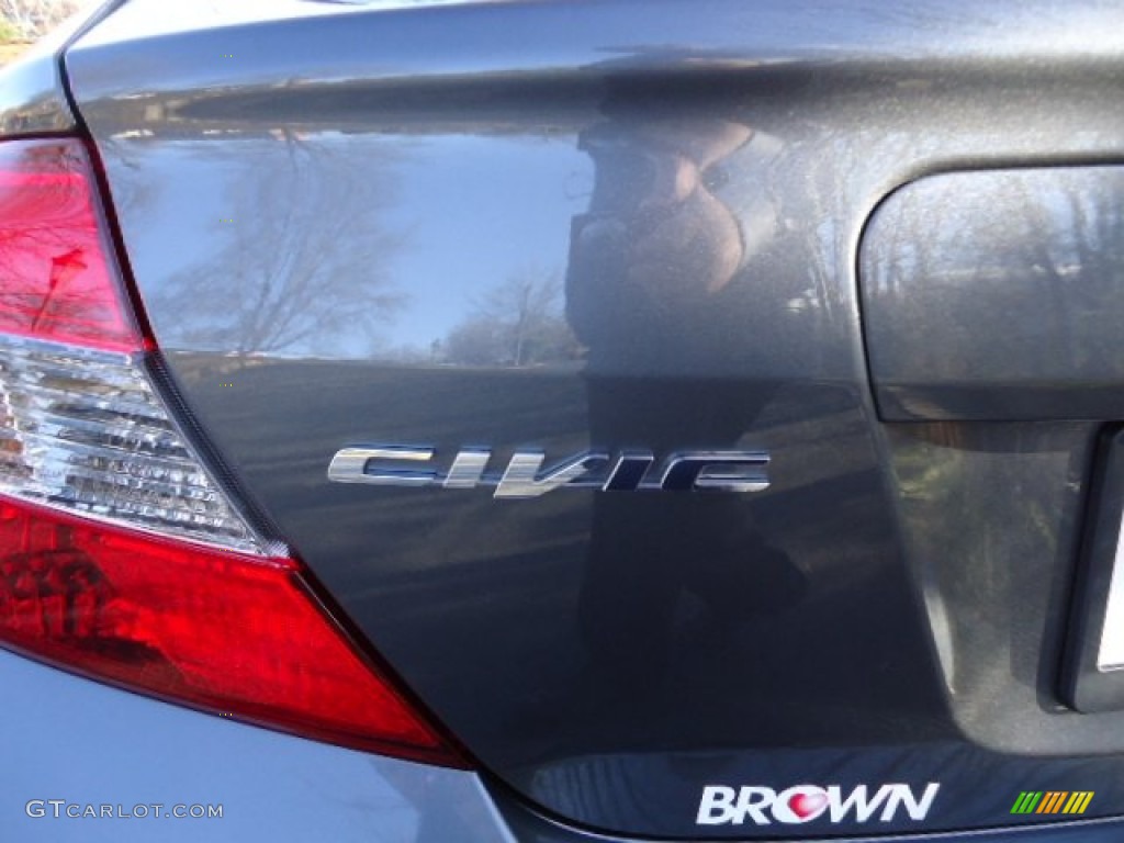 2012 Civic EX Sedan - Urban Titanium Metallic / Beige photo #12