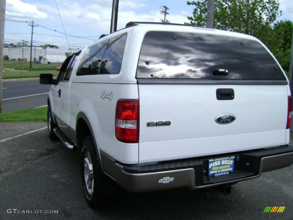 2004 F150 Lariat SuperCab 4x4 - Oxford White / Tan photo #6