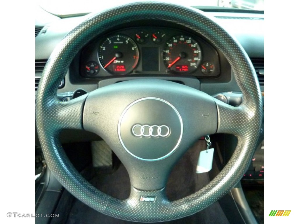 2003 Audi RS6 4.2T quattro Silver/Ebony Black Steering Wheel Photo #65061160