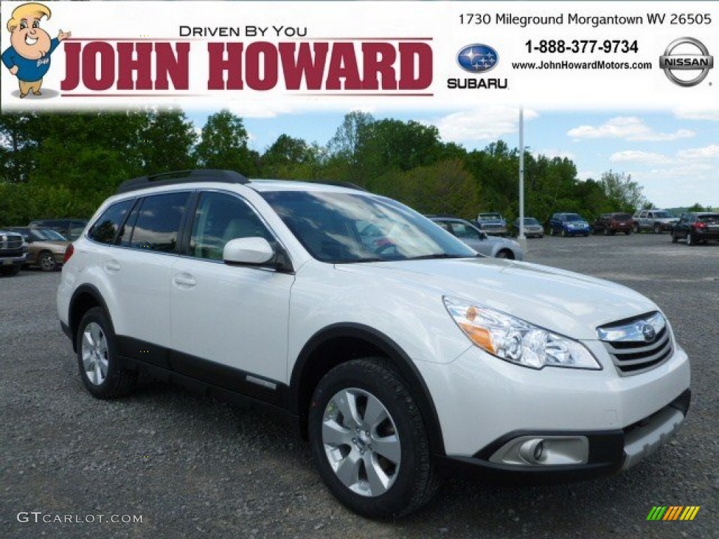 2012 Outback 2.5i Limited - Satin White Pearl / Warm Ivory photo #1