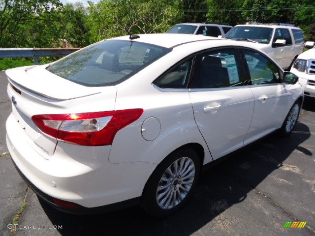 2012 Focus Titanium Sedan - White Platinum Tricoat Metallic / Charcoal Black Leather photo #2