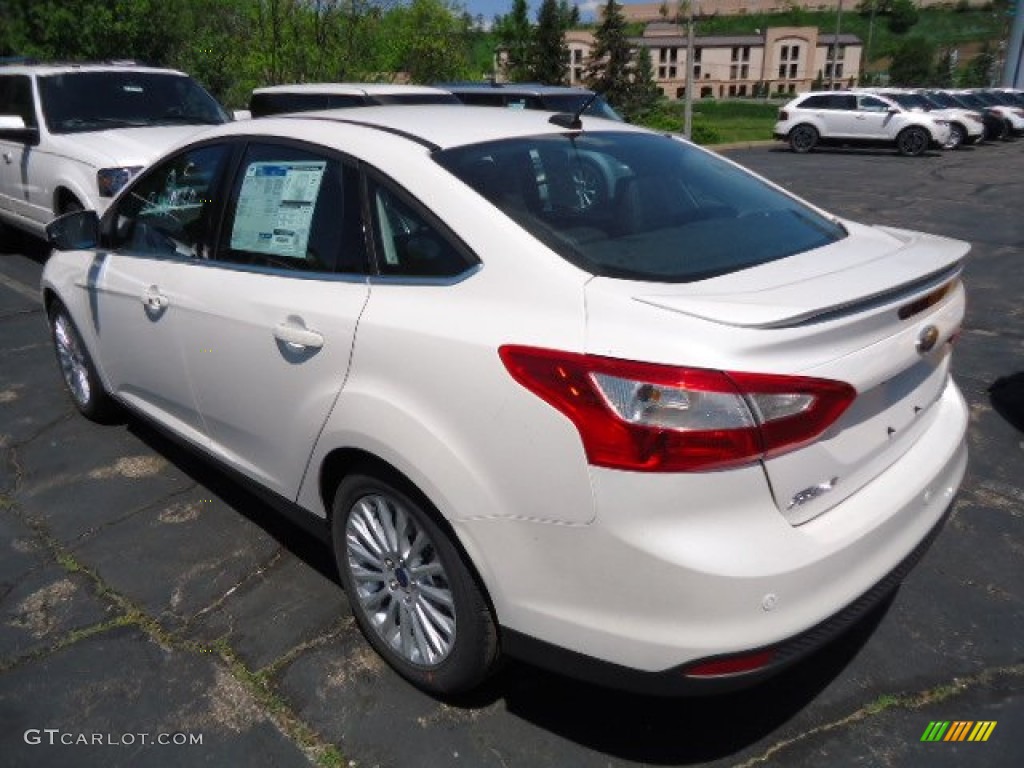 2012 Focus Titanium Sedan - White Platinum Tricoat Metallic / Charcoal Black Leather photo #4