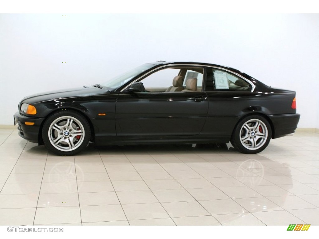 2001 3 Series 330i Coupe - Jet Black / Sand photo #4
