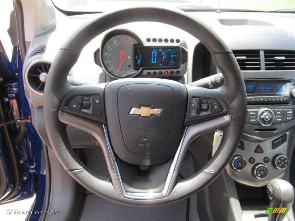 2012 Chevrolet Sonic LTZ Hatch Dark Pewter/Dark Titanium Steering Wheel Photo #65067806