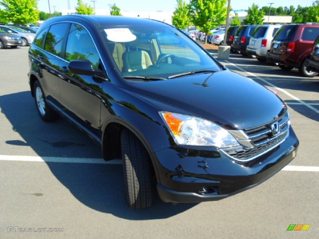 2011 CR-V EX-L - Crystal Black Pearl / Ivory photo #2