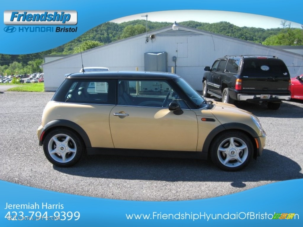 2004 Cooper Hardtop - Solid Gold Metallic / Panther Black photo #6