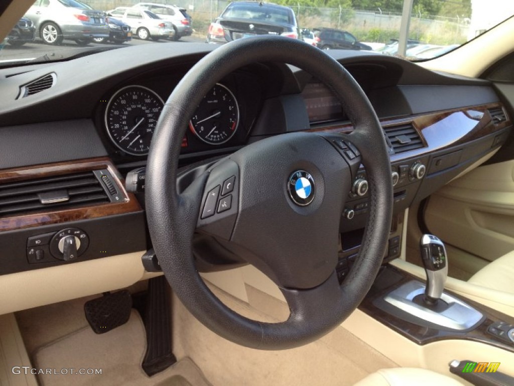 2009 5 Series 528i Sedan - Alpine White / Cream Beige photo #12