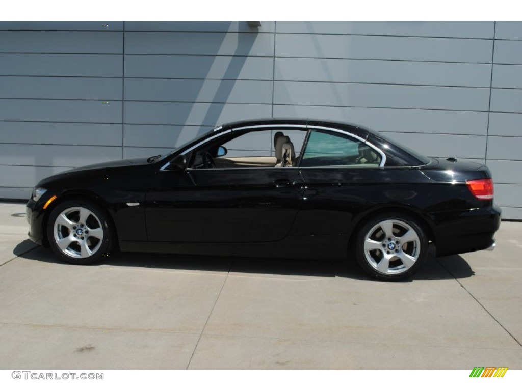 2009 3 Series 328i Convertible - Jet Black / Cream Beige Dakota Leather photo #3