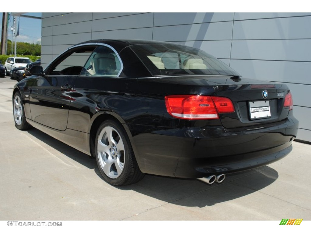 2009 3 Series 328i Convertible - Jet Black / Cream Beige Dakota Leather photo #4