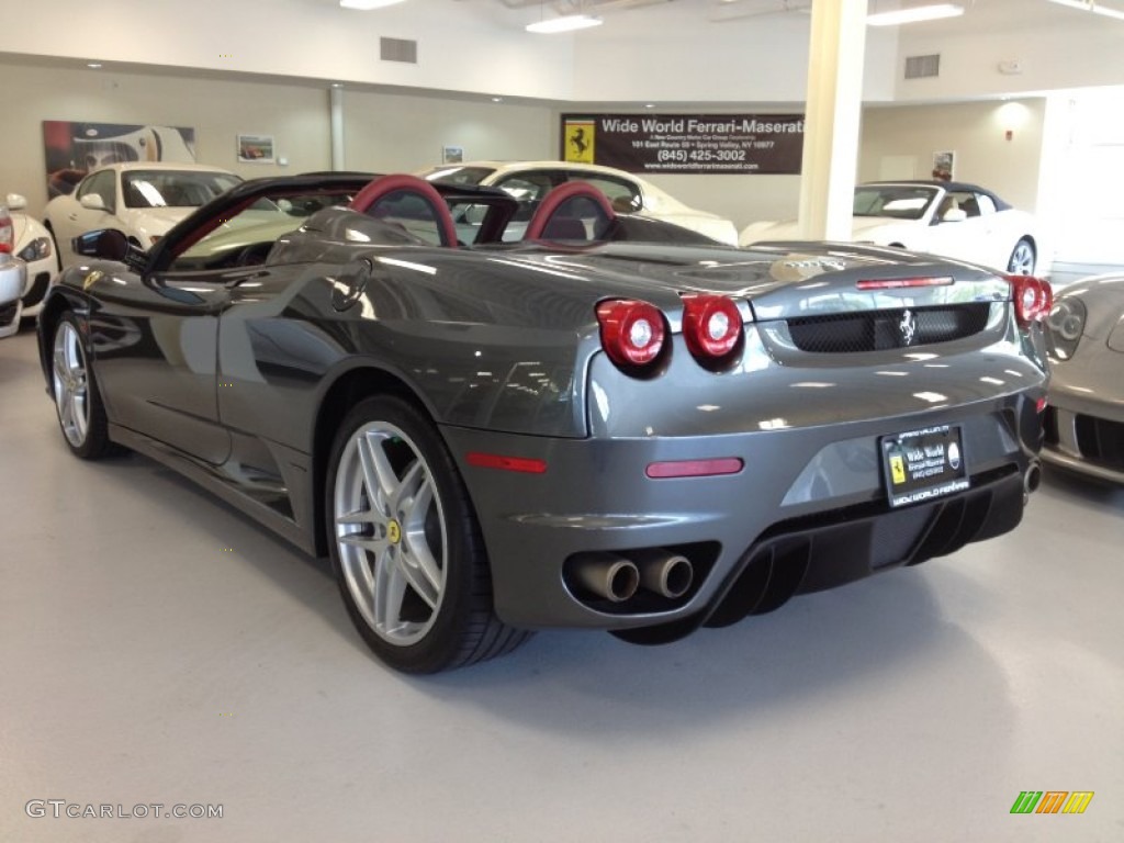 2006 F430 Spider F1 - Grigio Silverstone (Dark Grey Metallic) / Rosso (Red) photo #5