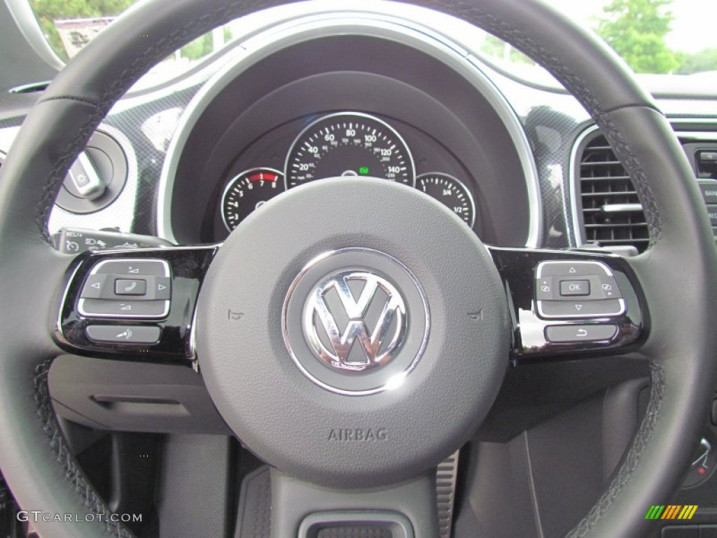 2012 Volkswagen Beetle Turbo Titan Black Steering Wheel Photo #65091641