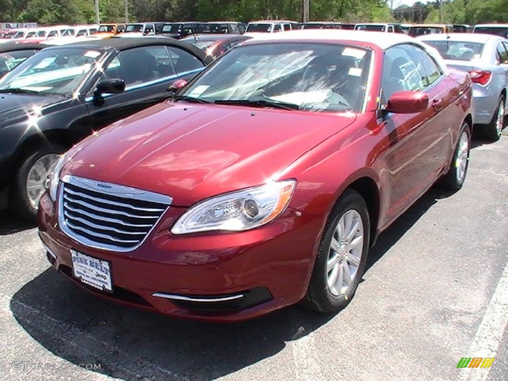 2012 200 Touring Convertible - Deep Cherry Red Crystal Pearl Coat / Black/Light Frost photo #1