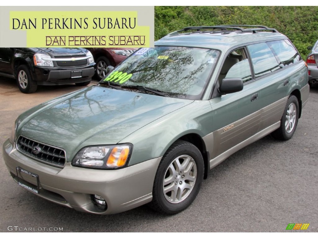 2003 Outback Wagon - Seamist Green Pearl / Beige photo #1