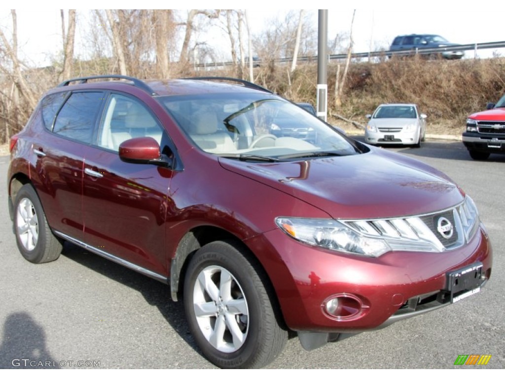 2009 Murano SL AWD - Merlot Metallic / Beige photo #3