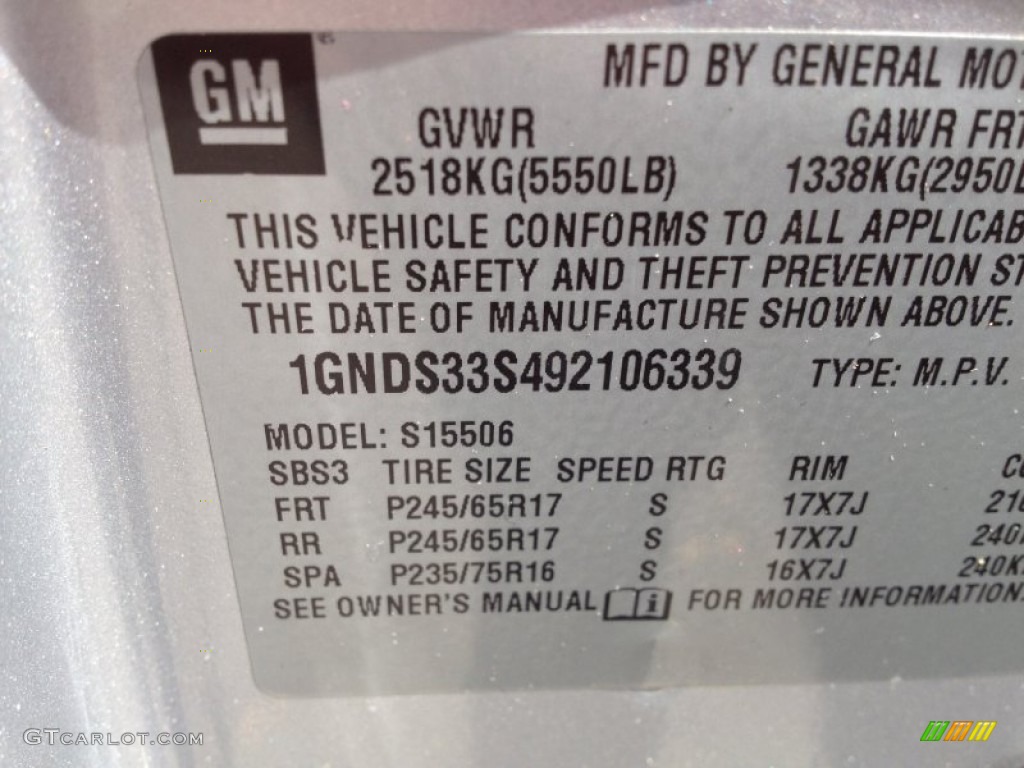 2009 TrailBlazer LT - Silver Ice Metallic / Gray photo #25
