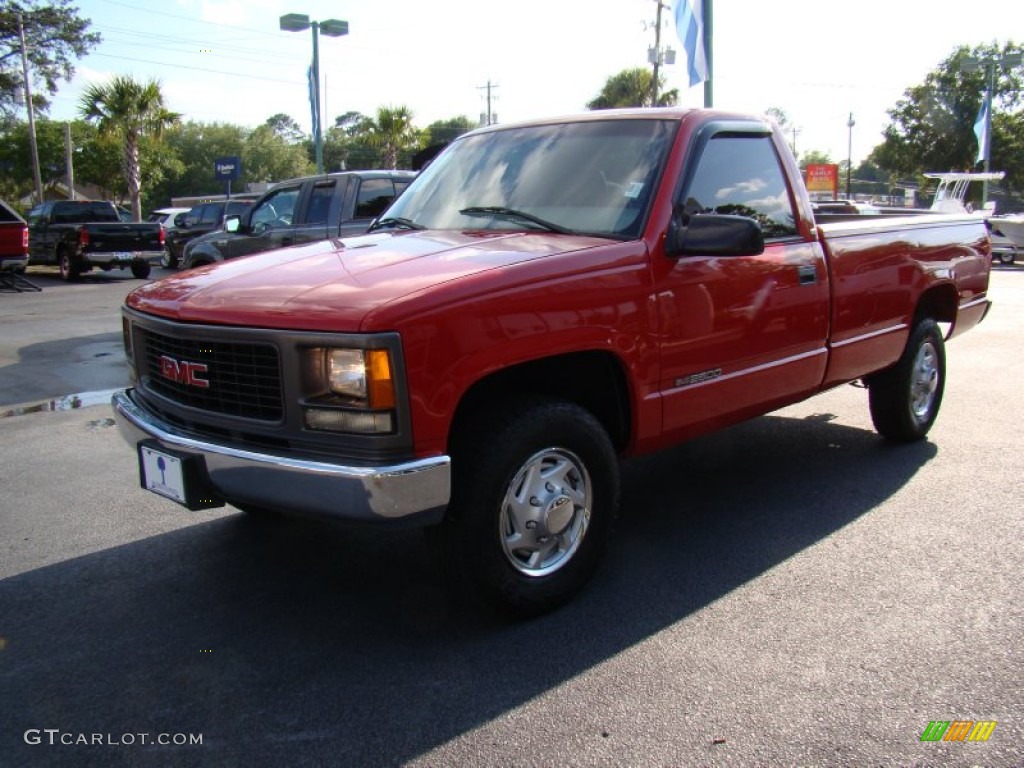 2000 Sierra 2500 SL Regular Cab - Fire Red / Graphite photo #4